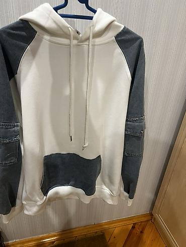 3xl: Unisex kapüşonlu svitşot teze kımı 15 m - Rəng: ağ gövdə — 1