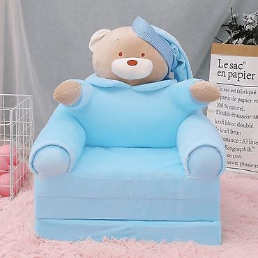 tn 38: Foteljica za decu SLEEPING BEAR BLUE B028-130 Plava dečija foteljica — 1