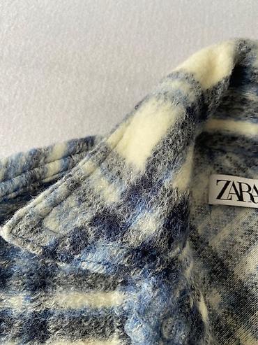 camel active jakne: ZARA ženska kratka jakna/šaket od meke brušene tkanine u kariranom — 4