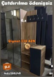 Sifarişlə oturacaqlar: Düz dolab, Dəhliz üçün, Paltar üçün, Açılan, Korpuslu, 3 qapılı