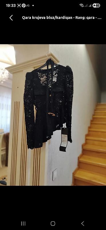 kofta qadin: Qara krujeva bluz/kardiqan - Rəng: qara - Material: krujeva (ağır — 1