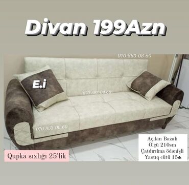 Divan və kreslo dəstləri: Divan, Yeni, Açılan, Bazalı, Ödənişli çatdırılma