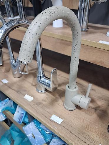 canaq metbex ucun: Mətbəx üçün təkqollu qarışdırıcı kran - Material və dizayn: Açıq bej — 1