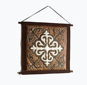 Другой текстиль: Стёганое шелковое панно с традиционным Кыргызским орнаментом — — 6