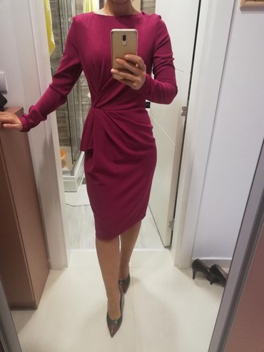 zimske haljine: S (EU 36), color - Pink, Cocktail, Long sleeves
