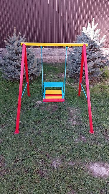 Детские качели: Качели двухместные с кольцом для мяча цена 22 000с! Качели для — 8