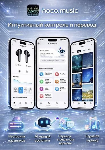 e book: HOCO EQ100 — умные TWS‑наушники с функцией перевода в реальном — 2