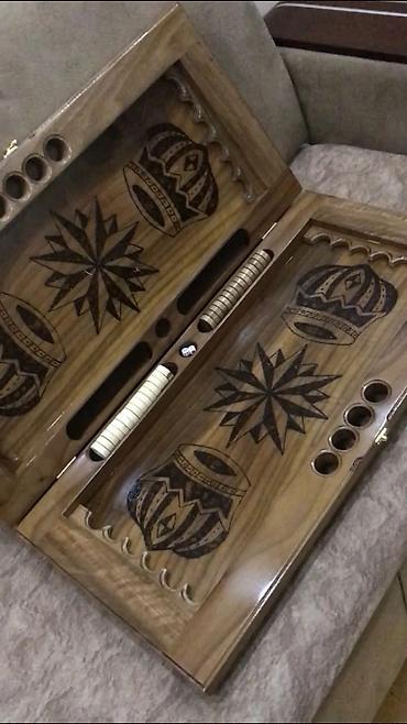 Nərdlər: Taxta oymalı nərd/şahmat/backgammon lövhəsi - Material: tam ağac — 9