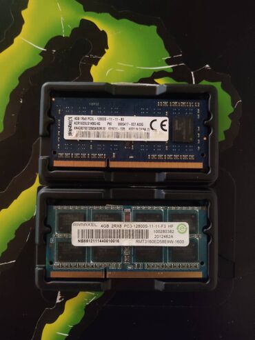 mini notebooklar: Оперативная память (RAM) Kingston, 8 ГБ, 1600 МГц, DDR3, Для ноутбука, Б/у