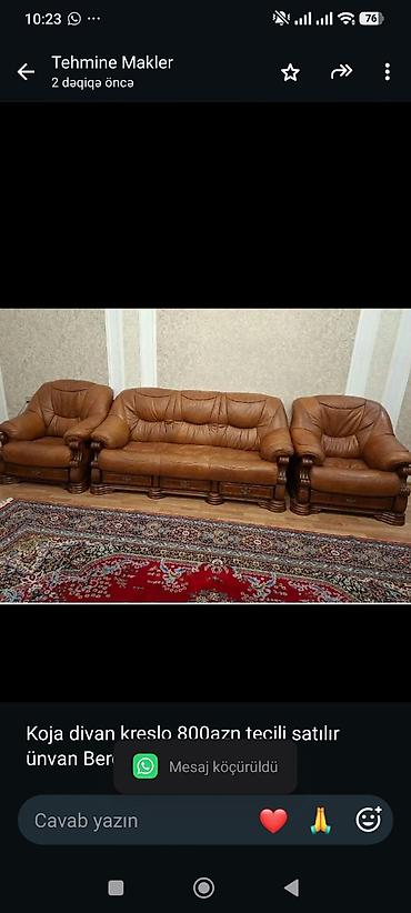 Koja divan kreslo 800azn tecili satılır ünvan Berde ray*Tehi lalafo.az -da Koja divan kreslo 800azn tecili satılır ünvan Berde ray*Tehi