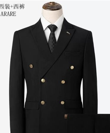 кастюм и брюки: Мужской костюм, 5XL (EU 50), Новый, цвет - Черный