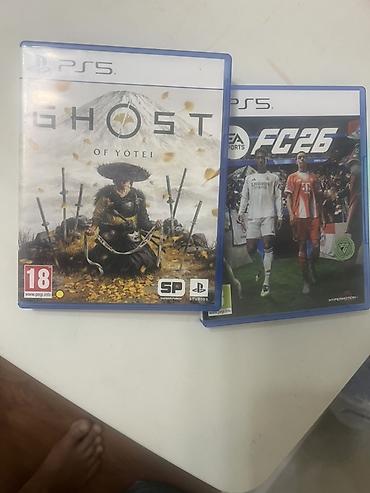 Диски для PlayStation 5: **Ghost of Yotei** и **EA Sports FC 26**. В