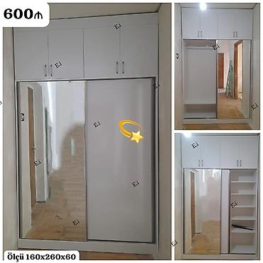surgulu dolab: Güzgülü sürgülü qapılı dolab - Ölçü: 160×260×60 sm - Üst hissədə 4 — 1
