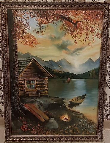 nar şəkli: Əl işləri rəsm tabloları – yağlı boya kətan üzərində Təsvir: - Dağ — 4
