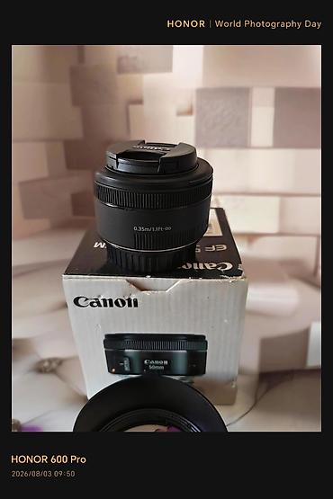 Foto və videokameralar: Canon EF 50mm f/1.8 STM obyektiv demek olarki istifade olunmayib. 550 — 6