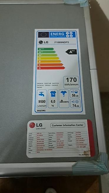 Paltaryuyan maşınlar: Paltaryuyan maşın LG, 6 kq, İşlənmiş, Avtomat, Qurutmasız — 2