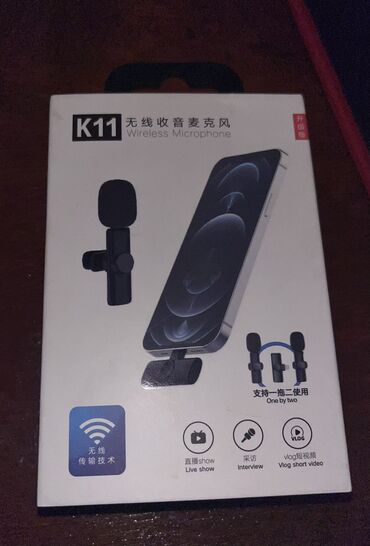 Микрофоны: Новый, масловый, петличный беспроводной микрофон K11. Есть переходник