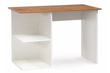 стол с железными ножками: Компьютерный Стол, цвет - Белый, Новый