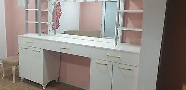 Salon, tibbi mebel: Peşəkar vizaj üçün geniş iş masası və güzgü komplekti - Rəng: ağ — 1