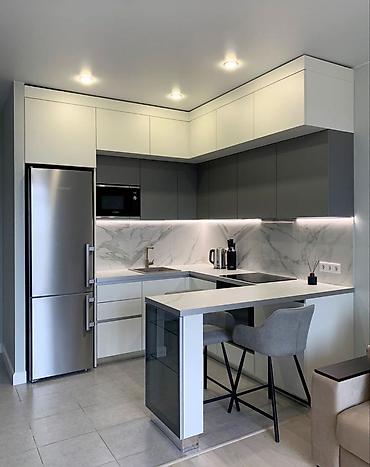 silver kitchen: Кухня от 9 000 сом/м² | 3D проект бесплатно Премиальная мебель от — 1