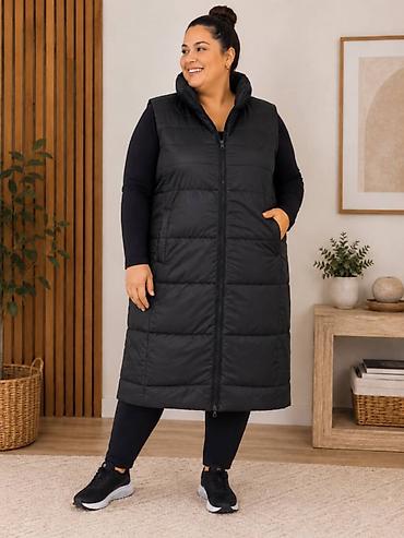 Prsluci: Duga, topla prsluk-jakna za žene (plus size) - Model: dugi puf prsluk — 3