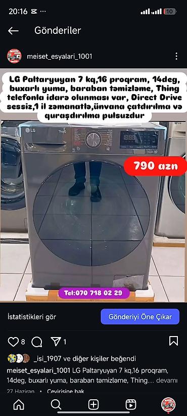 Paltaryuyan maşınlar: Paltaryuyan Anbardan satiş.Qimətlər aşagida qeyd olunub.Ünvana — 119