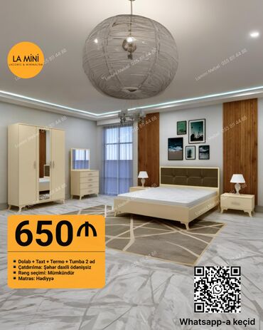 metbex künc divanları: Yataq otağı dəsti - 650 AZN ▪️ Dolab + Taxt + Termo + Tumba 2 ədəd