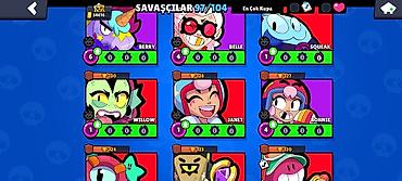 drag: Brawl Stars oyunu üçün inkişaf etmiş hesab - Kupa yolu: 54 616 (ən — 3