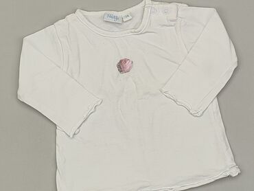biała bluzka z ozdobnymi rękawami: Blouse, 6-9 months, condition - Ideal