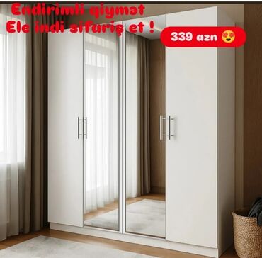 Dolablar: Yeni, Açılan, 3 qapılı Düz dolab, Qarderob, paltar dolabı, Azərbaycan — 7
