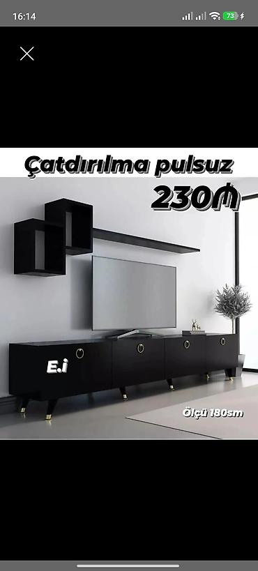 kubik: Yeni, Düz TV altlığı, Polkalı, Laminat — 1