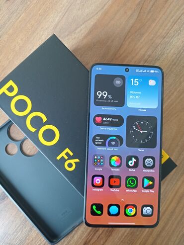 Poco: Poco F6, 512 GB, rəng - Qara, Zəmanət, Sensor, Barmaq izi