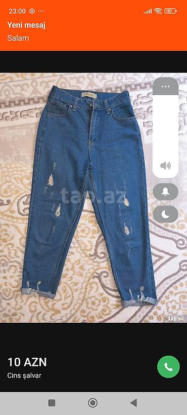 şalvar modelleri 2021: Məhsul: Cins şalvar - Rəng: Klassik mavi denim - Kəsim: Yüksək belli — 1