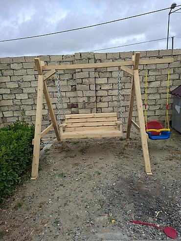 uşaq ucun yellencek: Həyətyanı sahələr və bağlar üçün taxta yelləncək dəsti - Material — 1