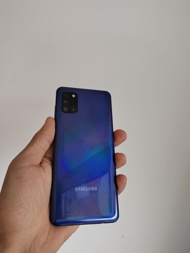 флай телефон за 3000: Samsung Galaxy A31, 64 ГБ, цвет - Синий, Кнопочный, Отпечаток пальца