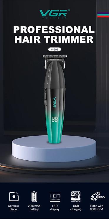 solar akumulator: VGR 906 Professional Trimmer 2000MAH / 9000RPM / Qara Kemamik Bıcaqlı — 5