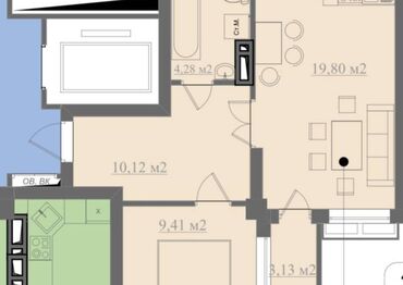 2к: 2 комнаты, 48 м², Элитка, 10 этаж, ПСО (под самоотделку)