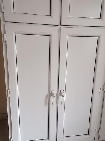 balkon şkafı: PVC şkaf sistemi - Material: ağ rəngli PVC profillər, möhkəm plastik — 1