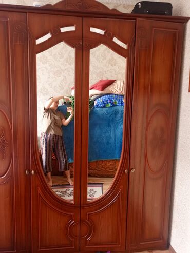 Шкафы для одежды: Шкаф для одежды, Б/у, Прямой, Дерево