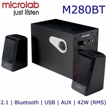 блютуз колонка: Колонки 2.1 Microlab M280BT 38wt, Bluetooth, 3.5m шикарно звучат