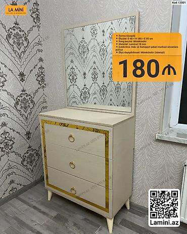 Ev üçün mebel: Termo güzgülü komod-dresuar - Ölçü: D 40 × H 180 × E 80 sm (ölçü — 1