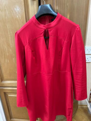 qırmızı don: Коктейльное платье, Миди, XL (EU 42)