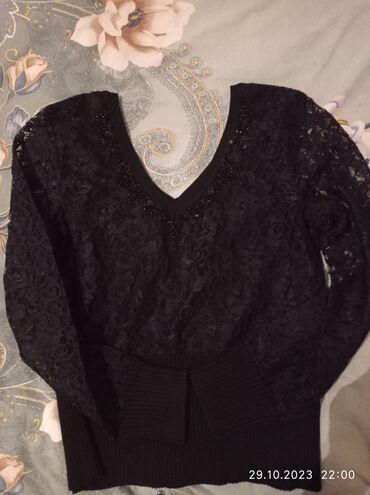 женские рубашки в полоску: M (EU 38), L (EU 40), цвет - Черный