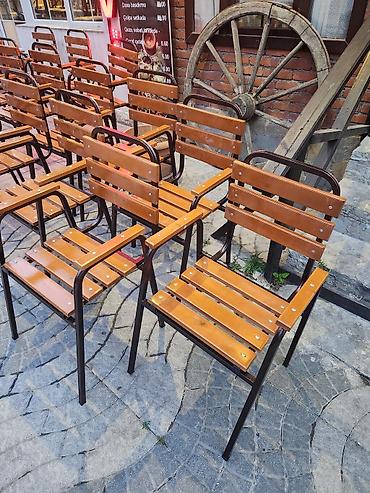 Bağ, çöl mebeli: Kafe və açıq məkanlar üçün masa-stul dəsti - Material: taxta — 4