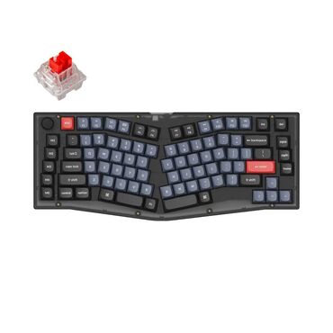 jet black: Keychron V10 (Alice Layout) Swappable RGB Backlight Red Switch -