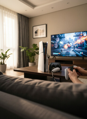 PS5 (Sony PlayStation 5): Playstation Slim 1 TB Diskli Versiya Playstation ideal vəziyyətdədir — 1