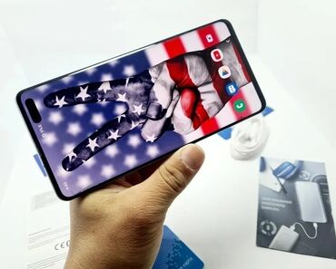 музыкалный аппарат: Samsung Galaxy S10 Plus, Колдонулган, 512 ГБ, түсү - Кара, 1 SIM, 2 SIM, eSIM