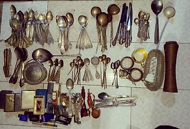 kasli fiqur: Kolleksiya üçün qarışıq vintage/antik mətbəx və dekor əşyaları dəsti — 8