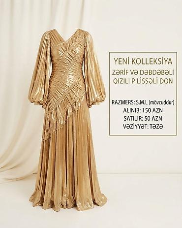 Zərif və dəbdəbəli qızılı plisəli don – yeni kolleksiya. - Uzun model lalafo.az -da Zərif və dəbdəbəli qızılı plisəli don – yeni kolleksiya. - Uzun model