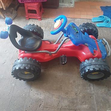 masın oyunları: Uşaq pedallı karting maşını - Rənglər: qırmızı-göy, qara oturacaq - 4 — 2